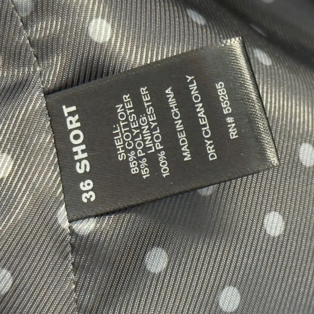 Express Photographer Fitted Blazer Mens 36S Gray Knit Cotton Blend Two Button